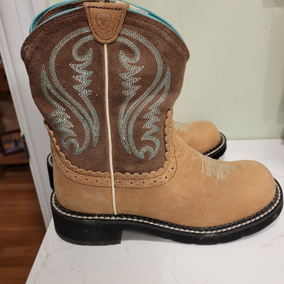 Ariat Shoes - Ariat Fatbaby Turquoise/Brown Multi Cowboy Boots- Size 6.5B